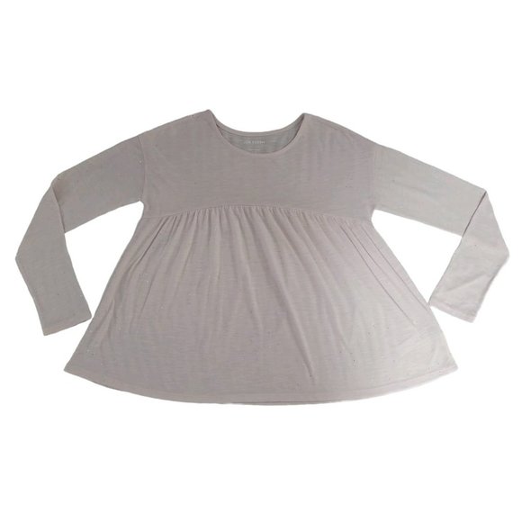 🏁3/$10🏁 JOE FRESH Girls Long Sleeve Babydoll Top (Light Pink & Silver ) - Picture 2 of 4